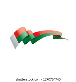Madagascar flag, vector illustration on a white background