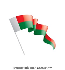 Madagascar flag, vector illustration on a white background