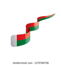 Madagascar flag, vector illustration on a white background