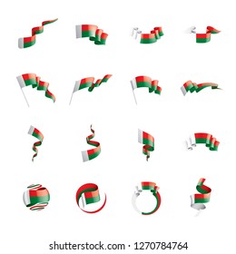 Madagascar flag, vector illustration on a white background