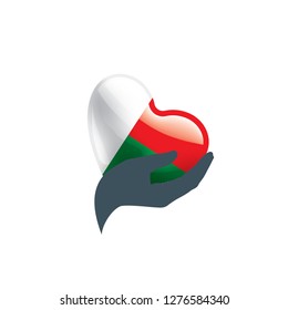 Madagascar flag, vector illustration on a white background