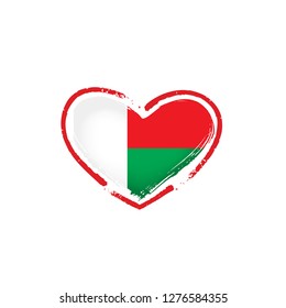 Madagascar flag, vector illustration on a white background