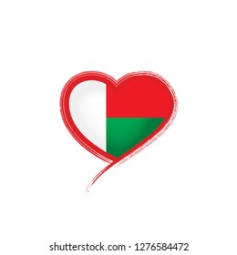 Madagascar flag, vector illustration on a white background