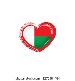Madagascar flag, vector illustration on a white background