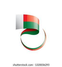 Madagascar flag, vector illustration on a white background