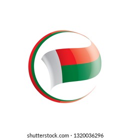 Madagascar flag, vector illustration on a white background