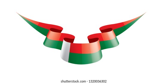 Madagascar flag, vector illustration on a white background