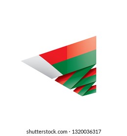 Madagascar flag, vector illustration on a white background