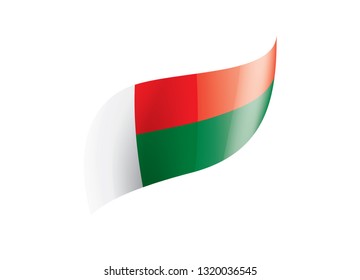 Madagascar flag, vector illustration on a white background