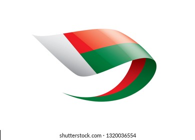 Madagascar flag, vector illustration on a white background