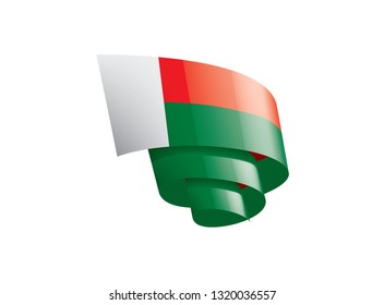 Madagascar flag, vector illustration on a white background