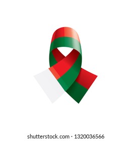 Madagascar flag, vector illustration on a white background