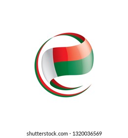 Madagascar flag, vector illustration on a white background