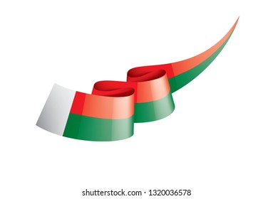 Madagascar flag, vector illustration on a white background