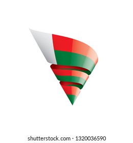 Madagascar flag, vector illustration on a white background