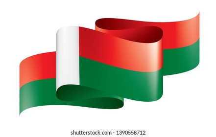 Madagascar flag, vector illustration on a white background