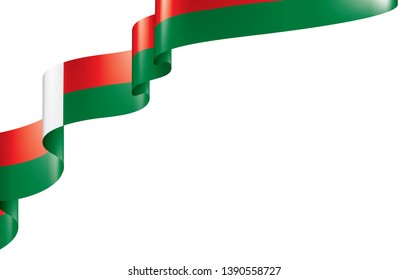 Madagascar flag, vector illustration on a white background