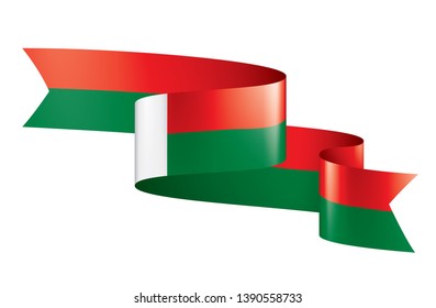 Madagascar flag, vector illustration on a white background