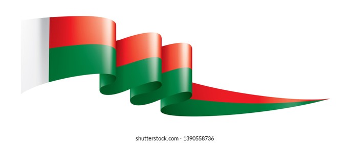 Madagascar flag, vector illustration on a white background