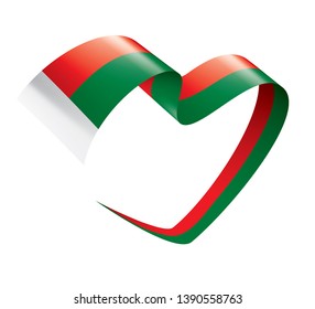 Madagascar flag, vector illustration on a white background