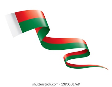 Madagascar flag, vector illustration on a white background