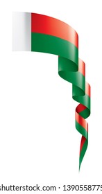 Madagascar flag, vector illustration on a white background