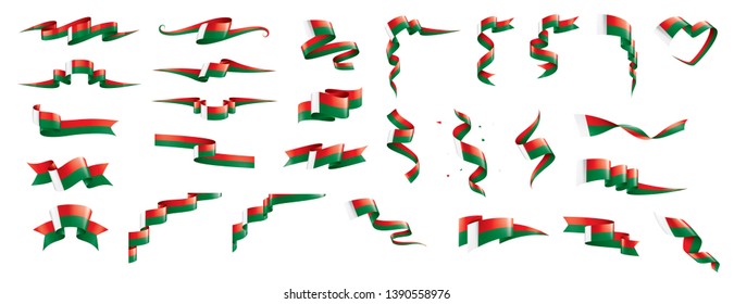 Madagascar flag, vector illustration on a white background