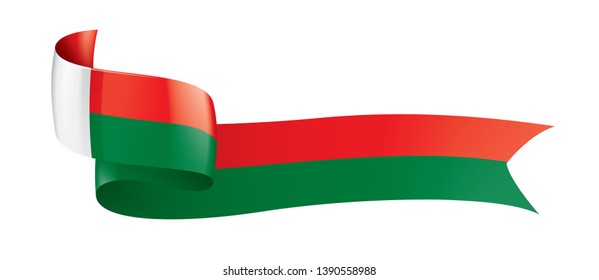 Madagascar flag, vector illustration on a white background