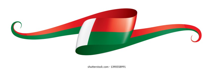 Madagascar flag, vector illustration on a white background