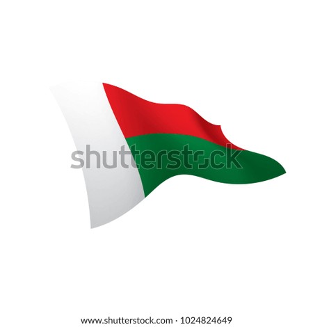 Madagascar flag, vector illustration on a white background