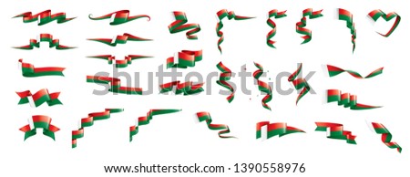 Madagascar flag, vector illustration on a white background