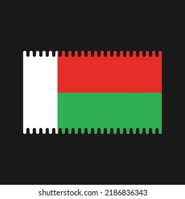 Vector de bandera de Madagascar. Bandera nacional