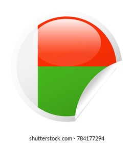 Madagascar Flag Vector Round Corner Paper Icon - Illustration