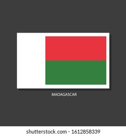 Madagascar flag Vector Square Icon.