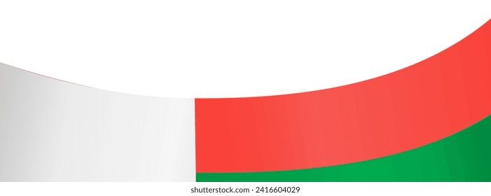 Madagascar  flag wave isolated on png or transparent background vector illustration.