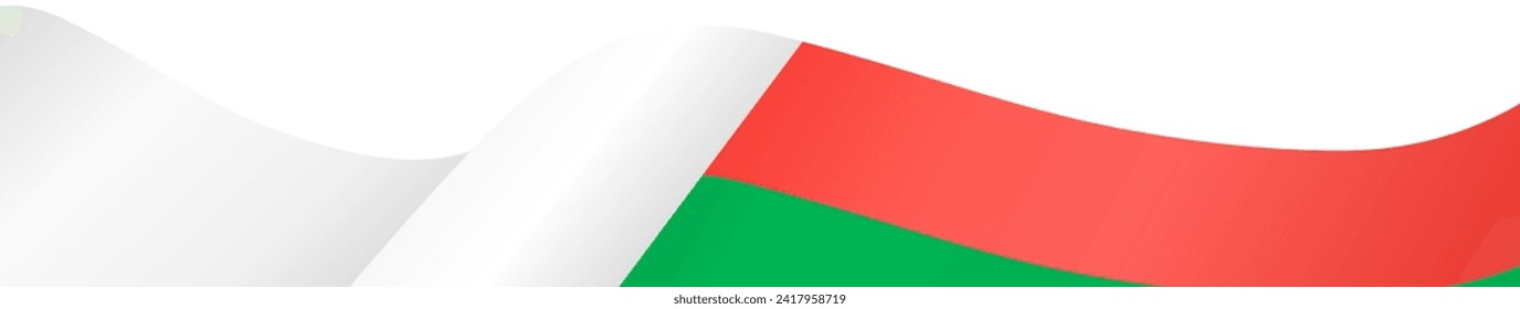 Madagascar  flag wave isolated on png or transparent background vector illustration.