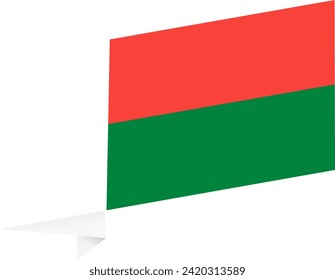 Madagascar  flag wave isolated on png or transparent background. vector illustration.