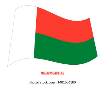 Madagascar Flag Waving Vector Illustration on White Background. Madagascar National Flag.