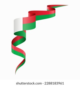 Madagascar flag wavy abstract background. Vector illustration.