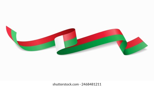 Madagascar flag wavy abstract background. Vector illustration.