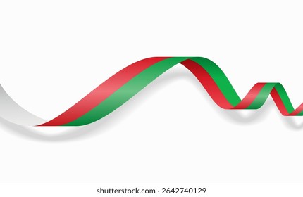 Madagaskar Flagge wellig abstrakten Hintergrund. Vektorgrafik.