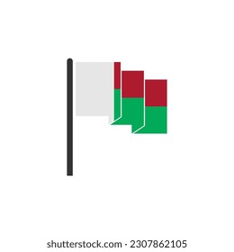 Madagascar flags icon set, Madagascar independence day icon set vector  sign symbol