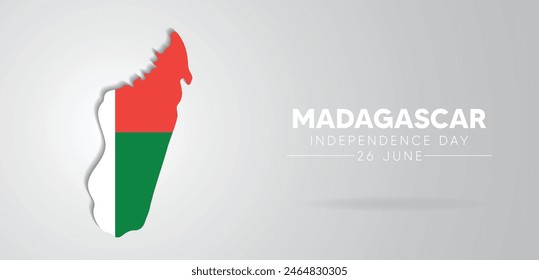 Madagascar Independence Day 26 June flag map vector poster