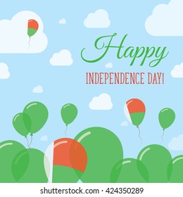 Madagascar Independence Day Flat Patriotic Design. Malagasy Flag Balloons. Happy National Day Madagascar Vector Patriotic Design. Celebration Balloons Patriotic Design.