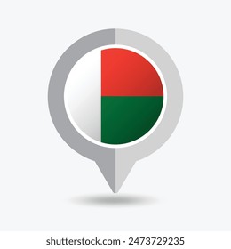 Madagascar Location Pin Icon Vector Illustration