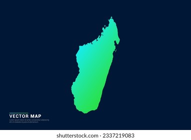 Madagascar map of abstract gradient green blue concept with technology light effect vector.