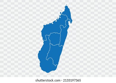Madagascar Map blue Color on Backgound png