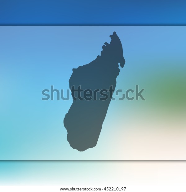 Madagascar Map Blurred Background Silhouette Madagascar Stock Vector ...