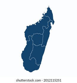 Madagascar map color vector modern. Silhouette map. on white background. 