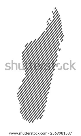 Madagascar - Map of the country formed by lines. Vector Illustration.